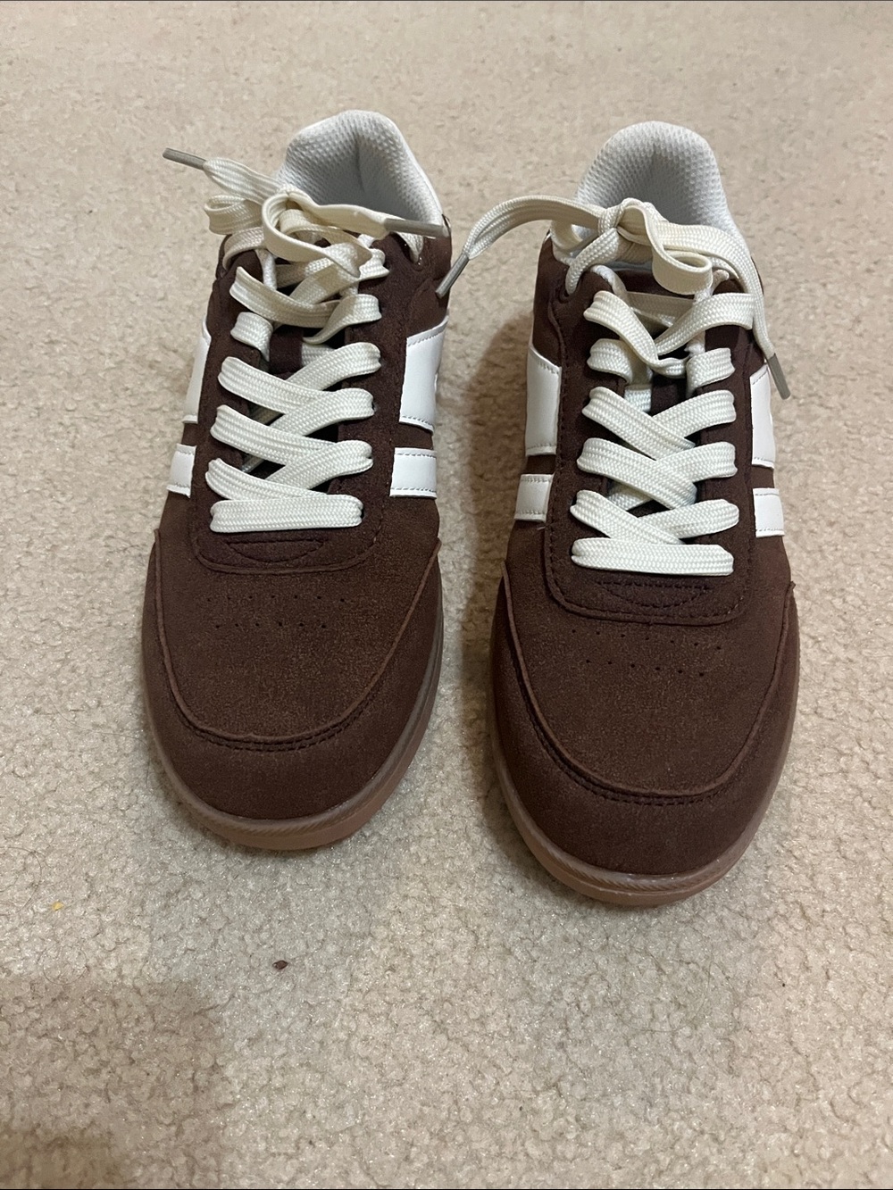Faux suede brown sneakers size 7
